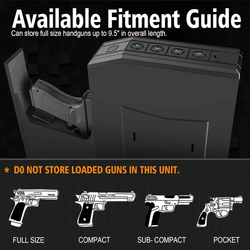 Miniatura 4 de Caja de seguridad oculta para pistolas, caja de seguridad biométrica con huella digital y deslizador inteligente para mesita de noche, escritorio