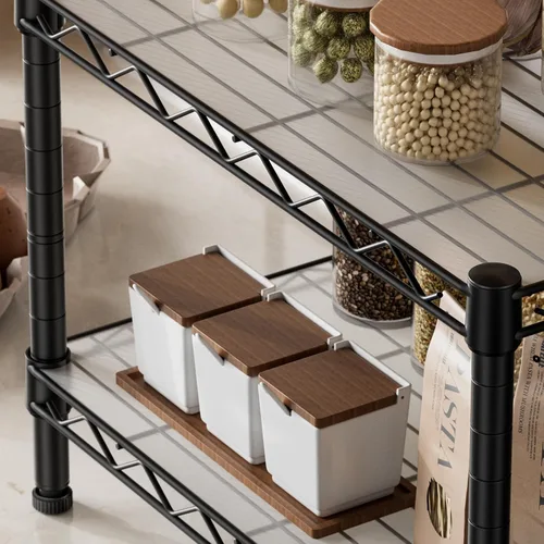 Miniatura 7 de SINGAYE 2 estantes pequeños para cocina, estante de alambre, estante de metal, organizadores ajustables, estantes de almacenamiento para despensa