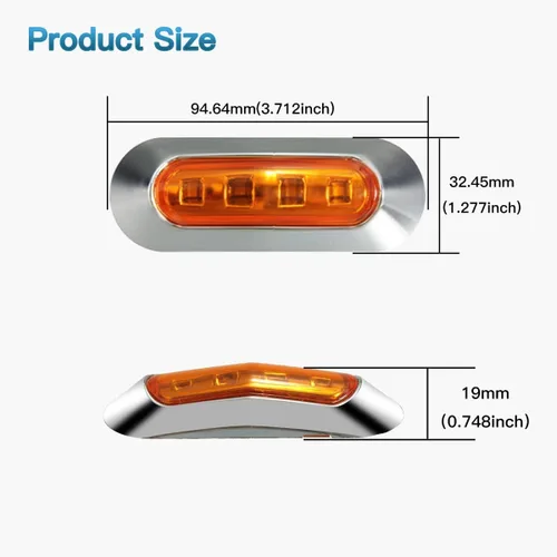 Miniatura 2 de ALFU 40 luces LED indicadoras laterales de 20 ámbar+20 rojas DC12 V-24 V, luces LED intermitentes para remolques, luces delanteras y traseras