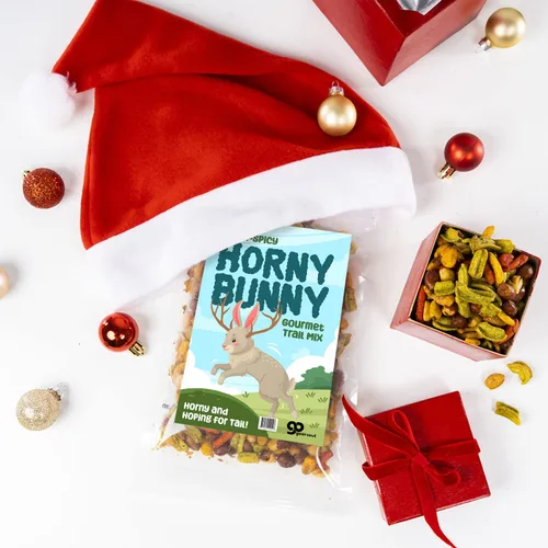 Miniatura 9 de Horny Bunny - Mezcla de aperitivos picantes, mezcla gourmet de frutos secos con varios aperitivos crujientes, divertido relleno de cesta de Pascua