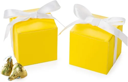 Miniatura 7 de AWELL Caja de dulces de regalo rosa a granel de 2 x 2 x 2 pulgadas con cinta rosa caja de favor de fiesta, paquete de 50 Caja rosa con cinta rosa