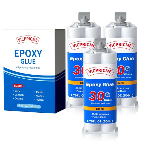 Miniatura 7 de Pegamento de plástico, pegamento epoxi transparente, ideal para reparar plástico, metal, cerámica, madera, cañas de pescar, palos de golf y más
