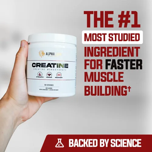 Miniatura 2 de ALPHA LION Polvo de Creatina Monohidrato, 5000mg Por Porción (5g), Apoya la Fuerza Muscular, Potencia, Rendimiento Atlético, Suplemento de Creatina