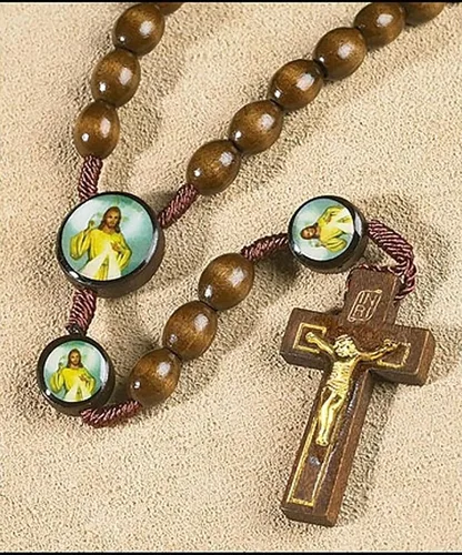 Miniatura 5 de Rosario de la Divina Misericordia – con tarjetas de oración de la Divina Misericordia, tarjeta de oración del Señor Rosario de la Divina