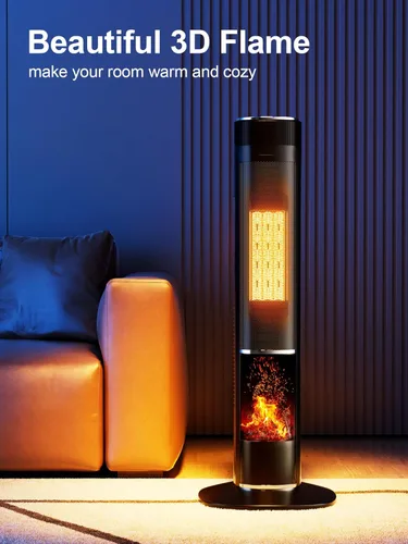 Miniatura 2 de Uthfy Calentador de espacio para habitación grande, calentadores eléctricos portátiles de torre de 1500 W para uso en interiores, calentador