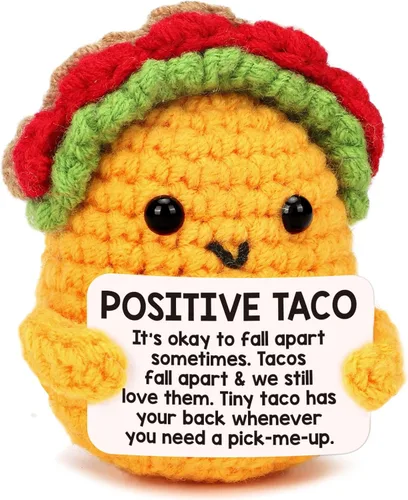 Taco de croché positivo, regalo de cumpleaños para mujeres y hombres, relleno de botas navideñas, decoración festiva para hijo, mamá, papá, hermana,
