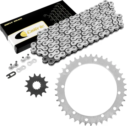 Caltric Kit de cadena de transmisión y piñones compatible con Yamaha Raptor 660 YFM 660R 2001 2002 2003 2004 2005