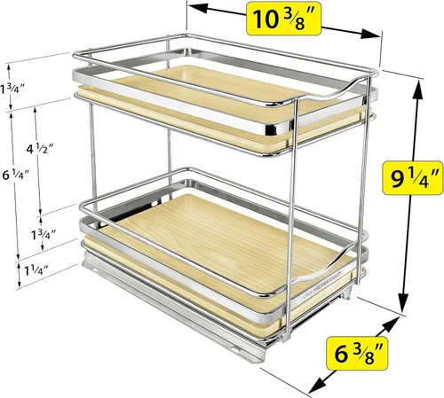 Miniatura 5 de LYNK PROFESSIONAL® Élite™ Organizador de especieros extraíble para el interior de armarios de cocina - 6-3/8 pulgadas de ancho - Cajón deslizante