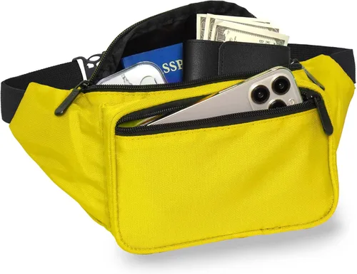 Miniatura 2 de Riñonera para hombres y mujeres Riñonera Riñonera ligera para viajes, deportes, senderismo, Amarillo, talla única