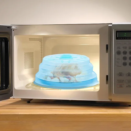 Miniatura 5 de Cubierta de microondas para alimentos, cubierta de silicona para salpicaduras de microondas, aptas para lavavajillas, fundas para microondas y Azul
