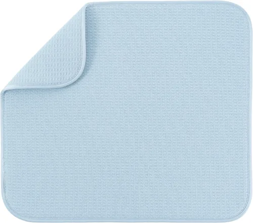 Miniatura 40 de S&T INC. Tapete de microfibra para secado de platos, reversible y absorbente para cocina, de 16 x 18 pulgadas, color negro
