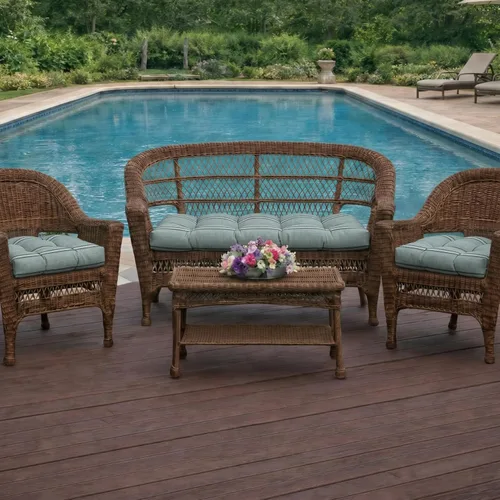 Miniatura 85 de RSH DECOR: Sunbrella 3-Piece Tufted Wicker Cushion Set 44" x 22" & 22" x 22" Outdoor Loveseat & U-Shaped Seat Cushions Crafted with