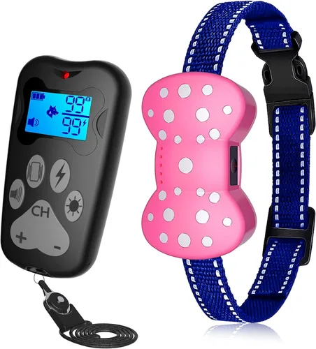 Collar de choque para perro, collar de entrenamiento de 3000 pies con control remoto para collar de choque para perros, 3 modos de entrenamiento,