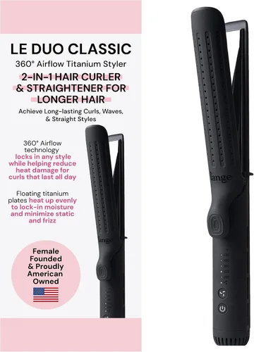 Miniatura 11 de L'ANGE HAIR Le Duo Estilizador Estándar de Flujo de Aire 360° Varita Rizadora 2 en 1 y Plancha Alisadora de Cabello de Titanio Rizador de Rubor
