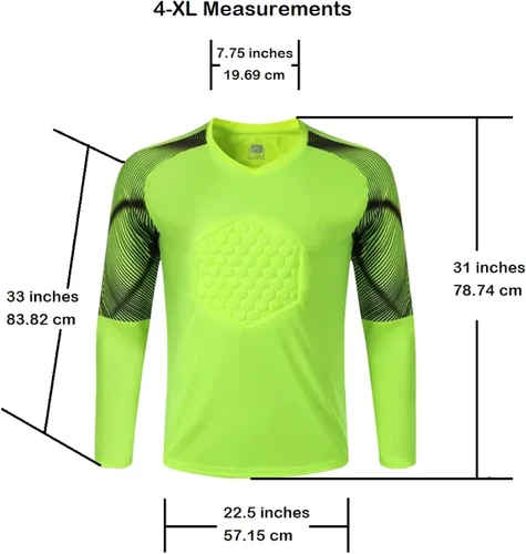 Miniatura 4 de Jared's Athletic Wear Camiseta acolchada para portero Fútbol, Fútbol, Fútbol Hombres, Niños, Unisex (4XL)