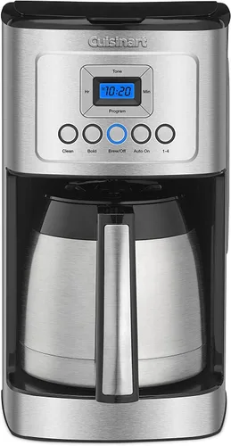 Miniatura 2 de Cuisinart Cafetera, 12 tazas programable de goteo con jarra, acero inoxidable, DCC-3400P1 y CPT-142BK tostadora compacta de plástico de 4 rebanadas