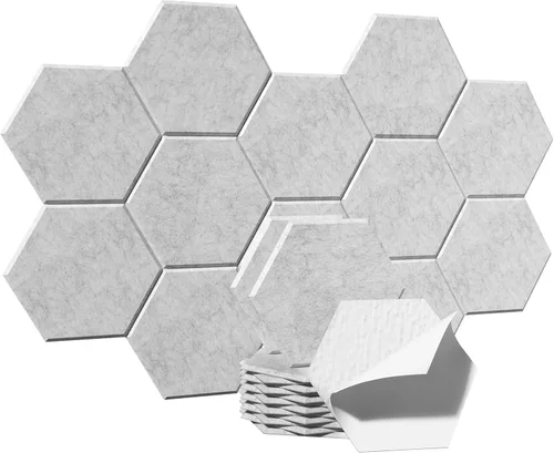 Miniatura 14 de Paneles acústicos, Magrowill, paquete de 12 paneles de pared insonorizados, paneles acústicos de alta densidad absorbentes de sonido