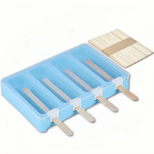 Miniatura 10 de Juego de 4 moldes para hacer paletas de helados, moldes para hacer helados, accesorios de cocina, fácil liberación, leche materna, reutilizable, sin