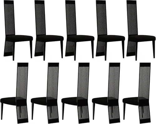 Miniatura 26 de Boucle - Juego de 8 sillas de comedor negras, modernas sillas de comedor tapizadas con respaldo alto con marco de acero inoxidable resistente