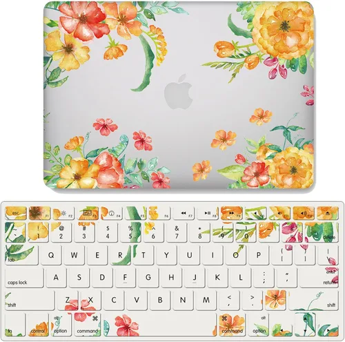 Miniatura 15 de IVY Para MacBook Air 15 con M2 (Modelos: A2941) Flower Garland Clear Case con cubierta de teclado - A