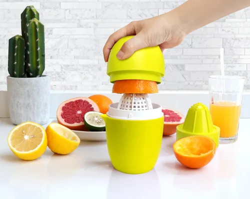 Miniatura 3 de Lechin Exprimidor de Mano - Exprimidor de Cítricos con Forma de Limón - Exprimidor de Limón Manual con Dos Opciones de Prensa para Diferentes Frutas