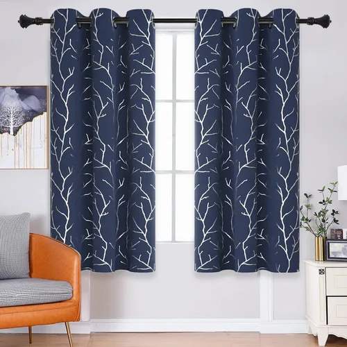 Miniatura 67 de BUHUA - Cortinas opacas blancas, cortinas plateadas, juego de 2 paneles de cortinas con ojales para dormitorio, elegante tratamiento de ventana