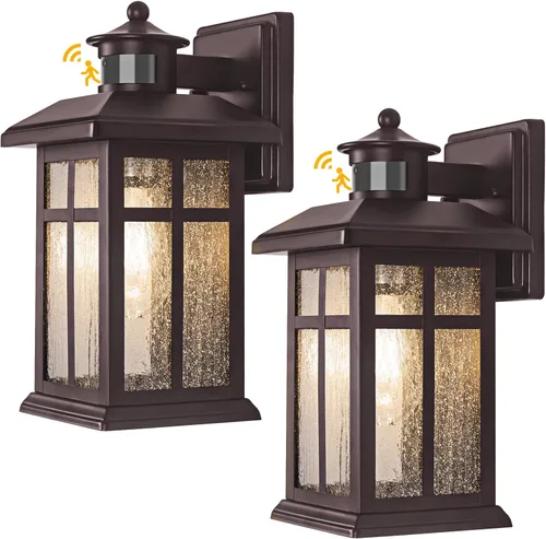 Miniatura 9 de Luz de Porche Actualizada de Anochecer a Amanecer, Accesorios de Iluminación Exterior de Montaje en Pared Bronce Frotado con Aceite, Luces de Porche