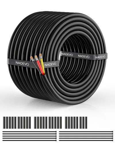 Miniatura 35 de NAOEVO Cable eléctrico de calibre 10, 2 conductores, cable de PVC trenzado de 10 AWG, bajo voltaje de 12 V/cobre estañado/cable flexible