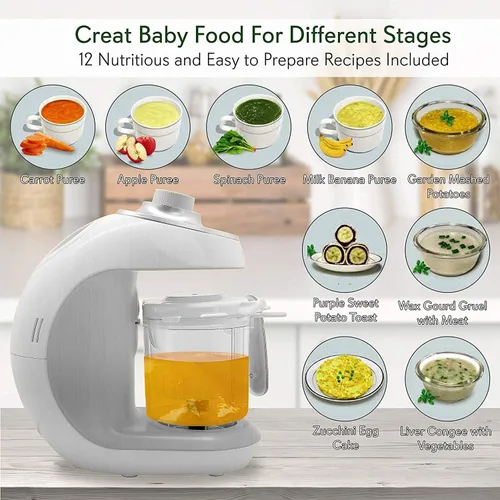 Miniatura 6 de NutriChef Máquina de alimentos para bebés Cocina a vapor 2 en 1 y licuadora de puré Temporizador de vapor ajustable Mezcla de alimentos