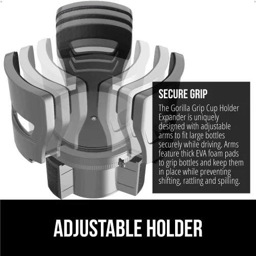 Miniatura 3 de GORILLA GRIP A la espera de patente Expansor de portavasos para coche, mantiene seguras las tazas grandes de bebidas, se expande para ajustarse a