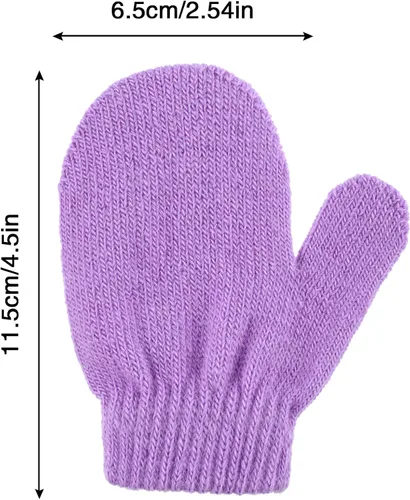 Miniatura 2 de Boao 12 pares de guantes de invierno para niños pequeños, guantes de punto para niños, guantes mágicos cálidos para niños y niñas, suministros