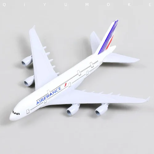 Miniatura 6 de 1/400 Francia A380 Modelo Avión Modelo Metal Diecast Kit de modelo de avión para Airbus A380 (5.5 pulgadas L) con soporte de avión de exhibición E.