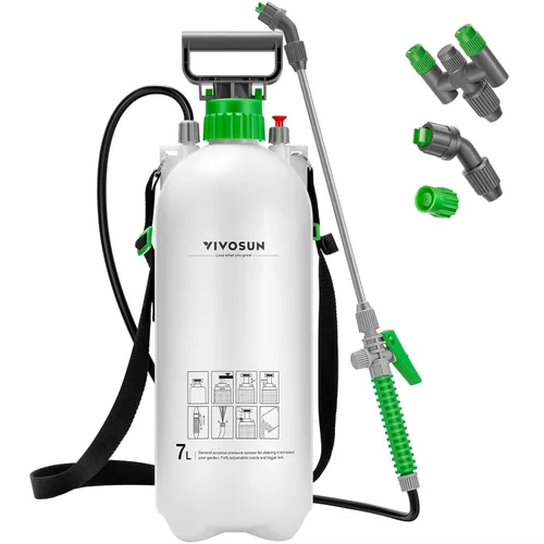 Miniatura 14 de VIVOSUN Pulverizador de bomba de 2.1 galón/8L, rociador de agua de jardín para plantas, malezas y cuidado del césped, con 3 boquillas, manguera