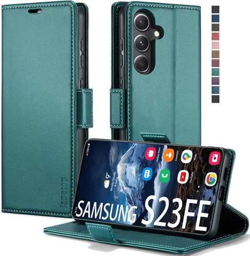 Miniatura 43 de Funda para Samsung Galaxy S23 5G, funda tipo cartera para Samsung Galaxy S23 5G con bloqueo RFID, tarjetero y función atril magnético, funda