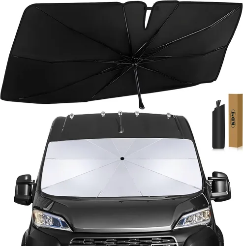 KDM Parasol Estilo Paraguas para Parabrisas Apto para Dodge RAM ProMaster 2014-2024 Furgoneta de Carga de Tamaño Completo Chasis Cabina Furgoneta
