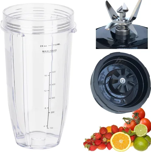 [Nuevo Modelo] Cuchilla de Repuesto para Licuadora y Accesorios de Vaso de 24 Onzas, Solo Compatible con Nutri Ninja SS150, SS151, SS300, SS350,