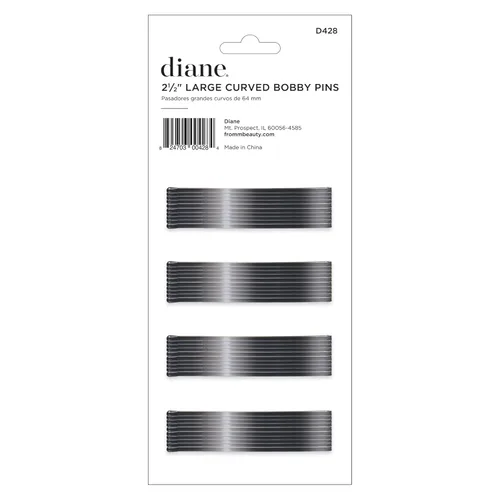 Miniatura 5 de Diane Horquillas para el cabello para mujer, grandes de 2.5 pulgadas, color negro, diseño plano curvado con puntas de bola, D428 - 40