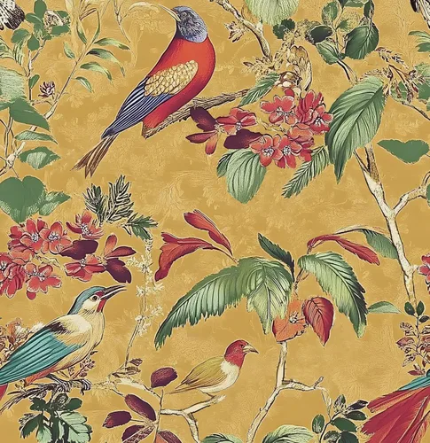 Miniatura 13 de Papel pintado verde floral Laatse de despegar y pegar, papel pintado de pájaros 17.5" x 78.7", papel de contacto floral vintage, impermeable