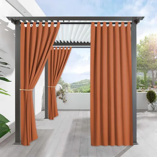 Miniatura 21 de RYB HOME - Cortinas opacas para interior y exterior, cortinas para patio o terraza, cortinas exteriores con pestaña Crema Beige