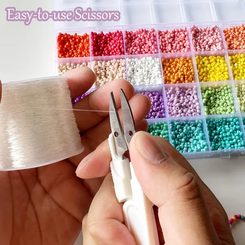 Miniatura 2 de Cuerda elástica de 0.020 in, cuerda elástica transparente para hacer pulseras, 131 yardas de hilo elástico transparente para cuentas de semillas
