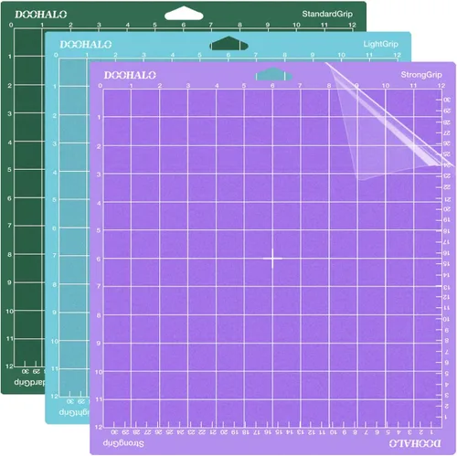 Miniatura 8 de DOOHALO Alfombrilla de corte para Silhouette Cameo 4, alfombrilla de corte Lightgrip de 12 x 12 pulgadas, paquete de 3 alfombrillas adhesivas