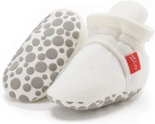 Miniatura 63 de Botines de forro polar para bebés, niños y niñas, pantuflas antideslizantes con agarre suave, zapatos de calcetín para recién nacidos, cuna