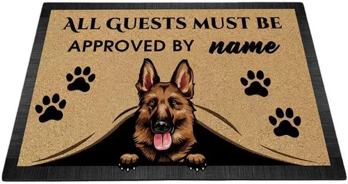 Miniatura 9 de Tapete personalizado con nombre de perro que mira al perro Cocker Spaniel, todos los invitados deben ser aprobados por alfombras para decoración