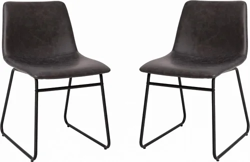 Flash Furniture Butler LeatherSoft - Juego de 2 sillas de altura para mesa de comedor de 18 pulgadas, estilo moderno de mediados de siglo, color