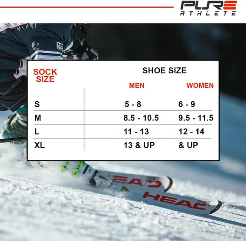 Miniatura 4 de Pure Athlete Calcetines de esquí fabricados en Estados Unidos, calcetines ligeros de lana de alpaca para el invierno para esquiar