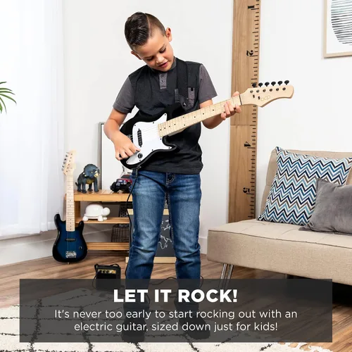 Miniatura 7 de Best Choice Products - Kit de guitarra eléctrica infantil de 30 pulgadas para principiantes con amplificador de 5W, correa, funda, cuerdas y púas