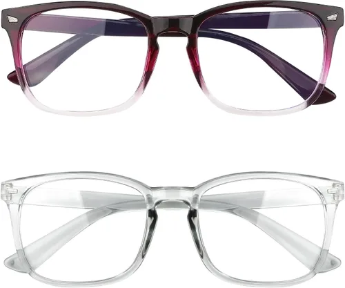Miniatura 15 de Gafas con filtro de luz azul, paquete de 2 lentes de luz azul para hombre, anteojos de luz azul para mujer, anteojos con luz azul para fatiga ocular