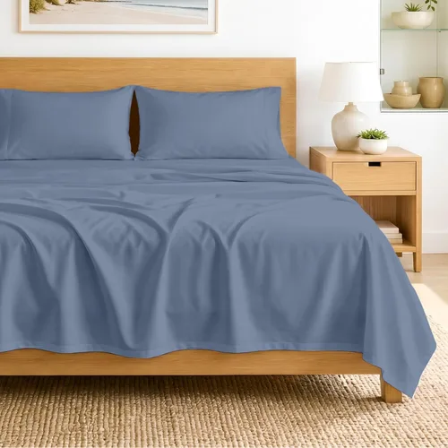 Miniatura 40 de SGI bedding Sábanas de Algodón Egipcio 100% Tamaño Full XL – Juego de Sábanas de 600 Hilos, Suaves, Frescas, Bolsillo Profundo de 16", Ropa de Cama