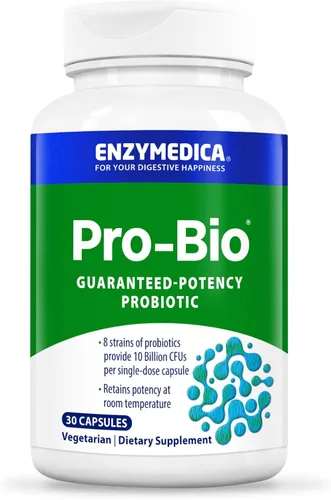 Enzymedica Pro-Bio - Suplemento probiótico para la salud digestiva e intestinal, cápsulas probióticas diarias para mujeres y hombres, 10 mil