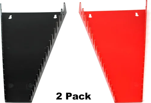 Miniatura 2 de JSP Manufacturing Organizador de llaves estándar para 16 herramientas, color rojo y negro, paquete de 2 unidades Bandeja de almacenamiento
